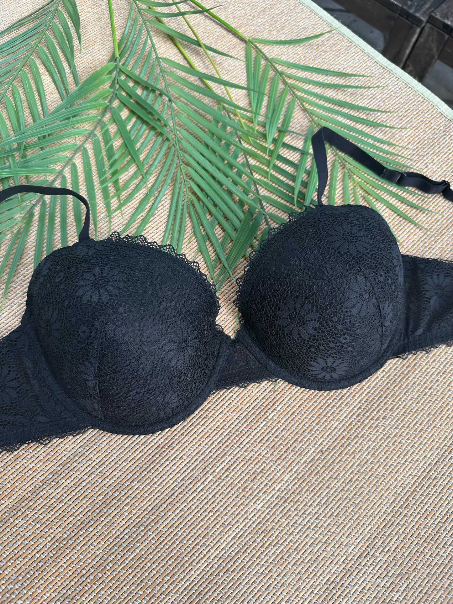 MG Black Lace Tshirt Plus Size Bra