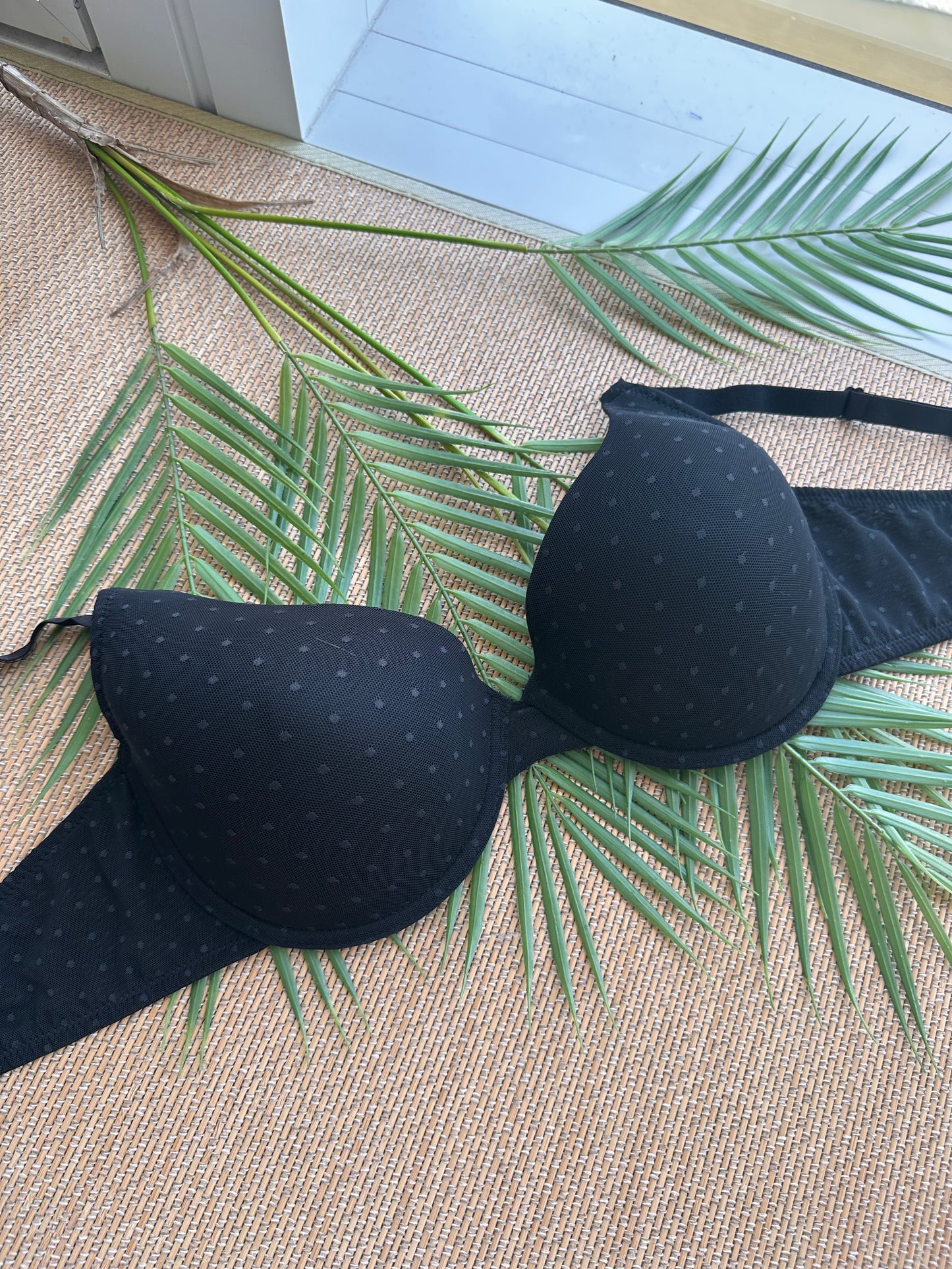 AO Polka Black Lace Plus Size Bra