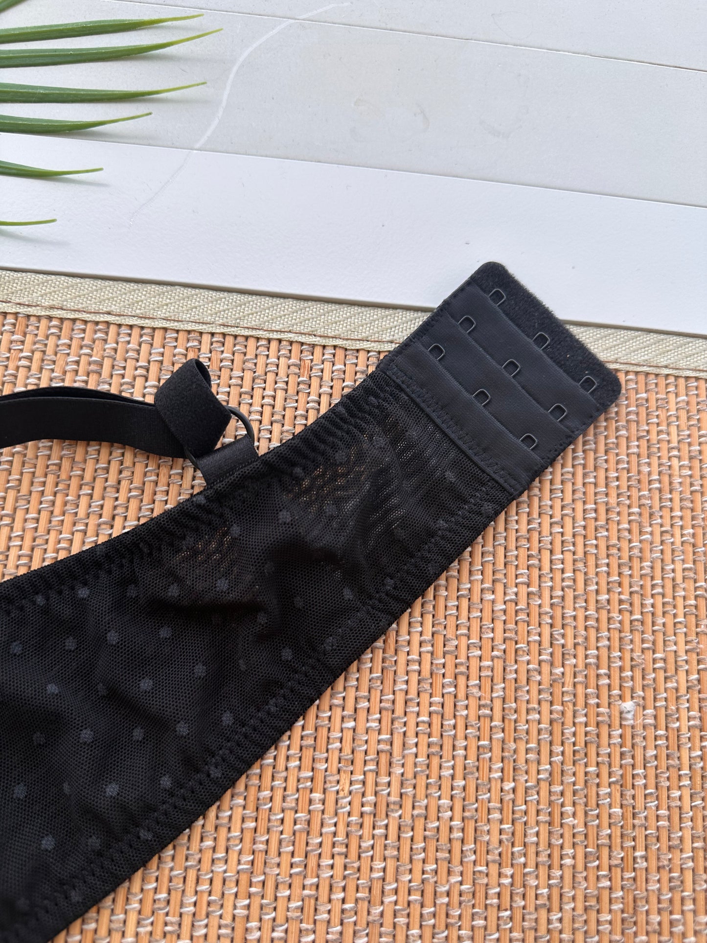 AO Polka Black Lace Plus Size Bra