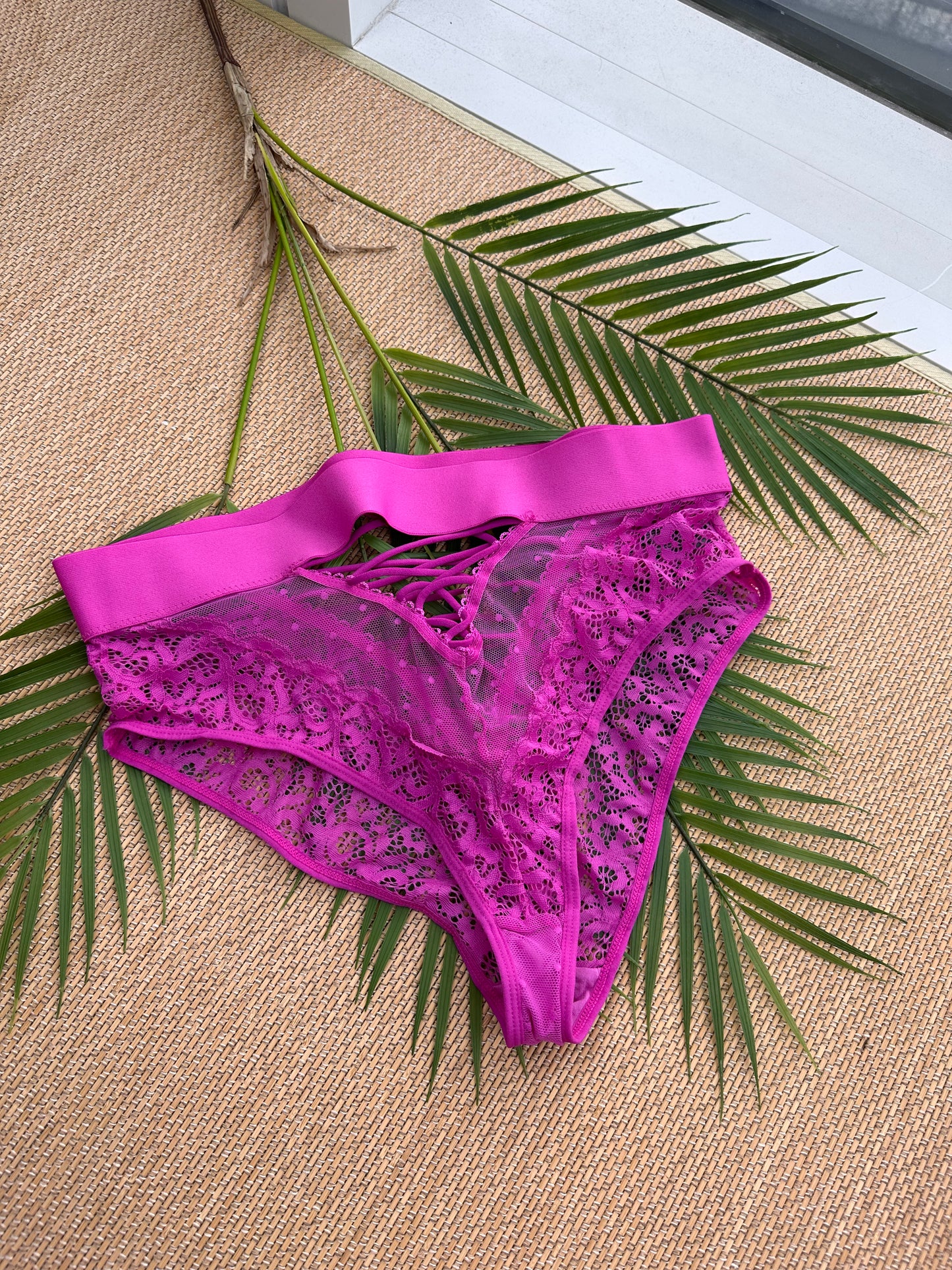 RT Hot Pink Lace High Waist Panty