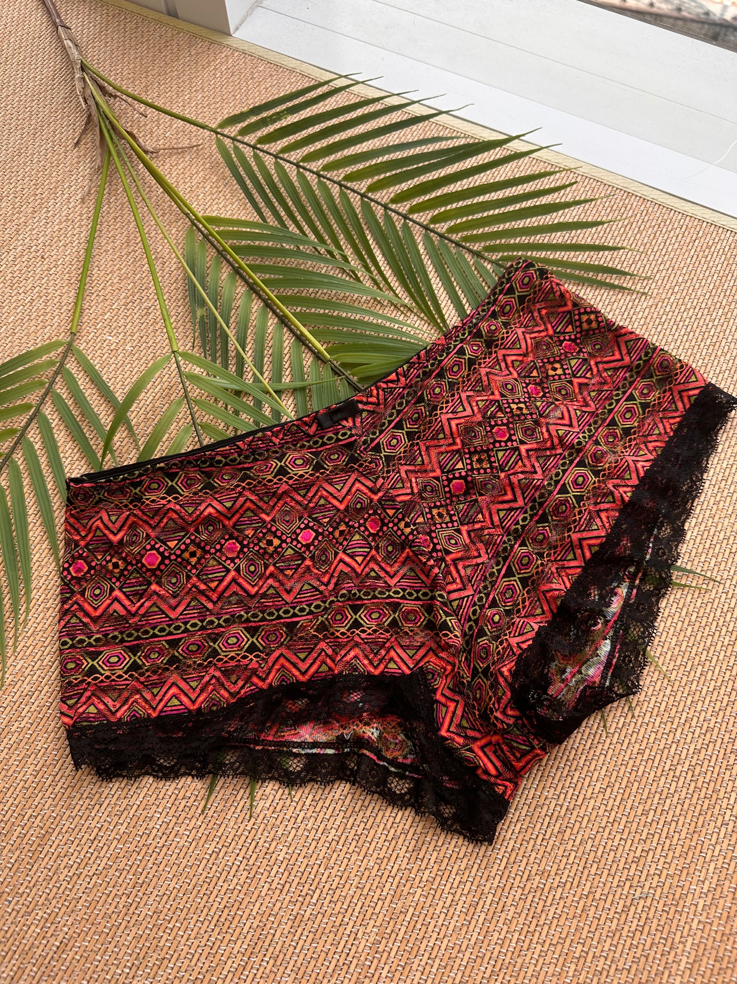 BF Black and Orange Lace Panty