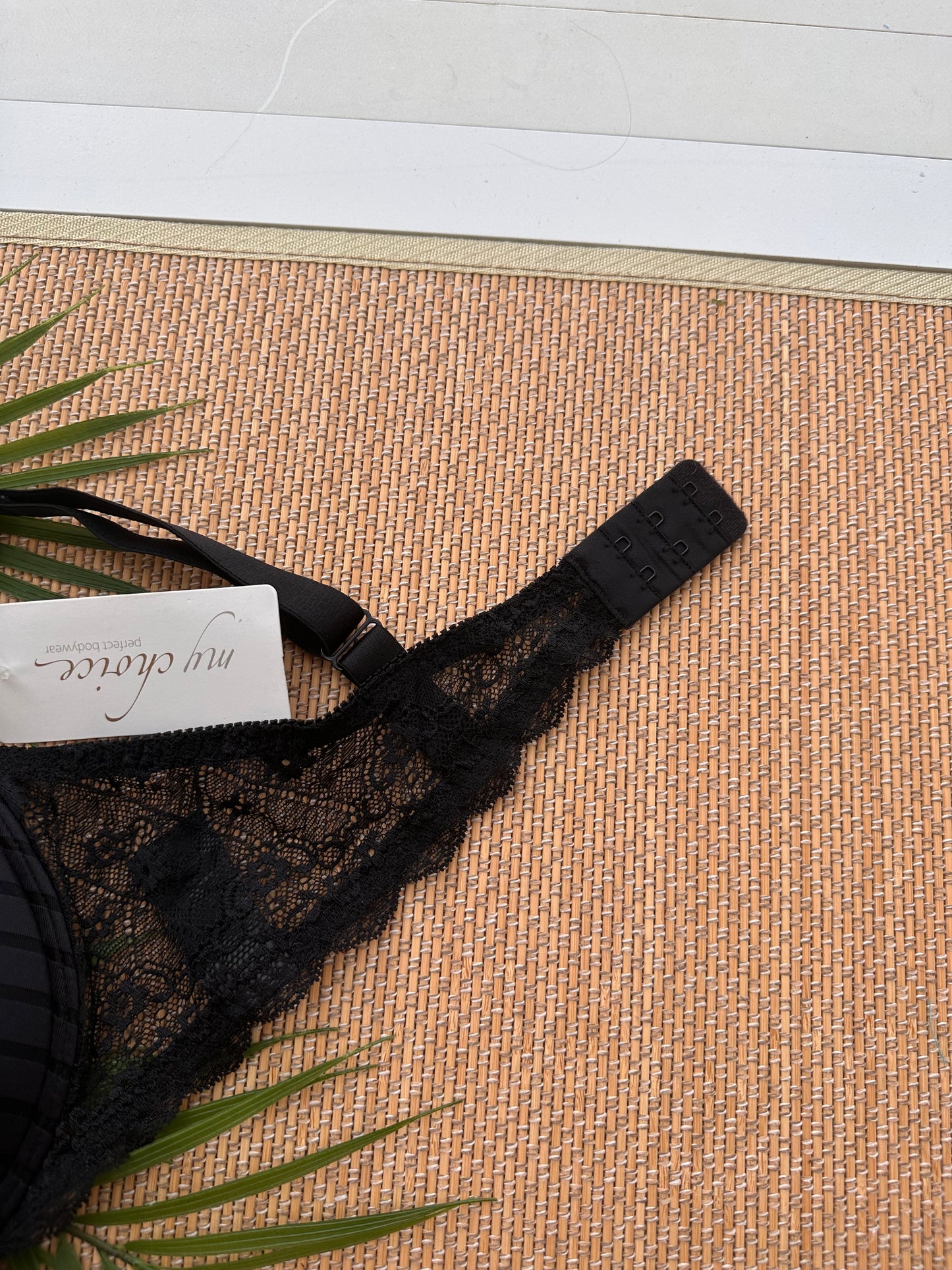 MC Black Lace Trim Balconette Plus Size Bra