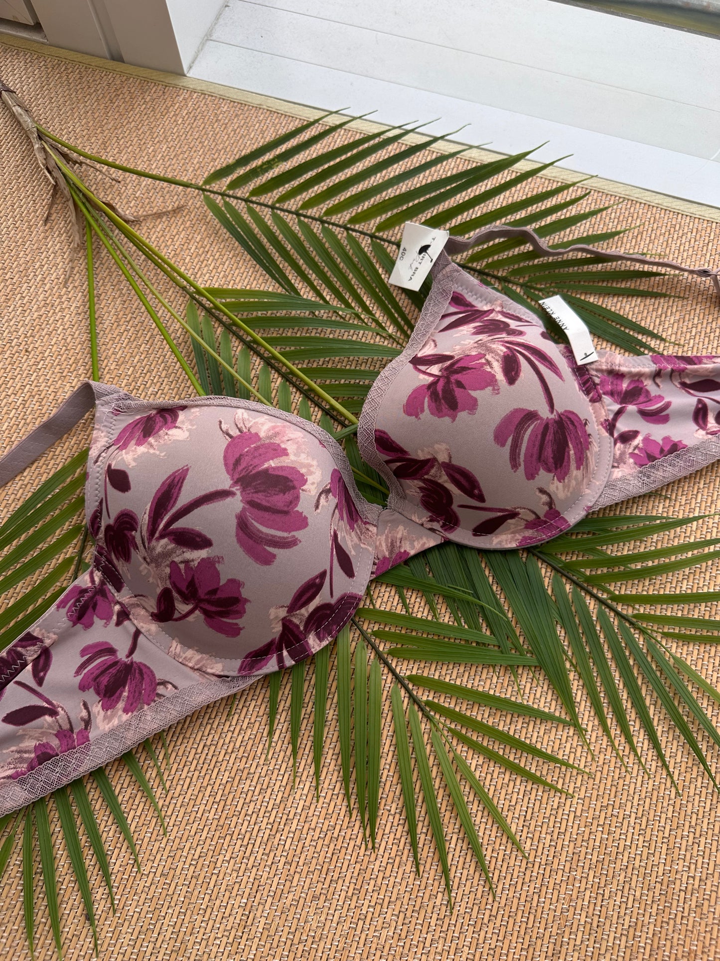 AK Maroon Floral Tshirt Plus Size Bra