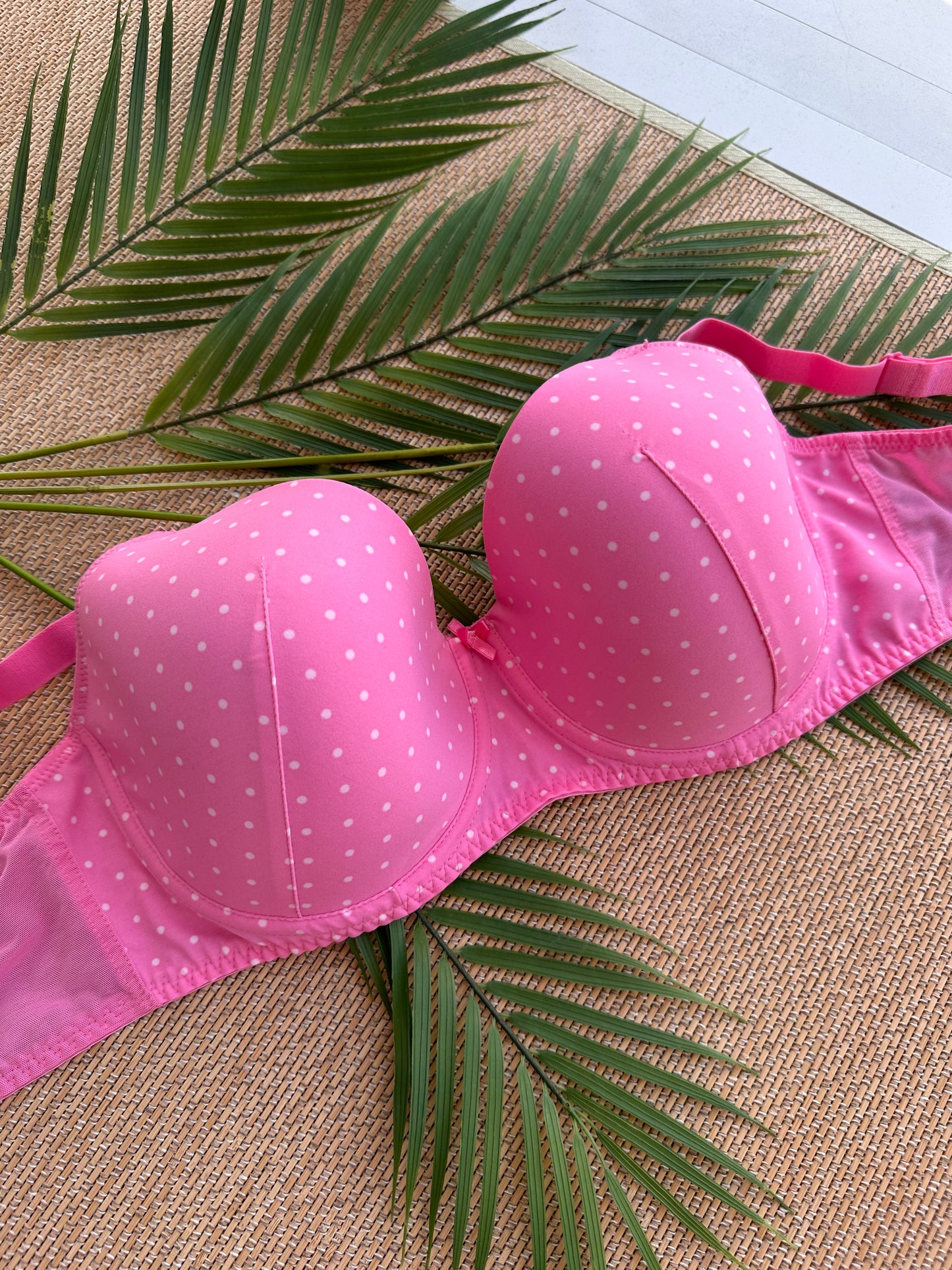 GE Pink Polka Balconette Tshirt Plus Size Bra