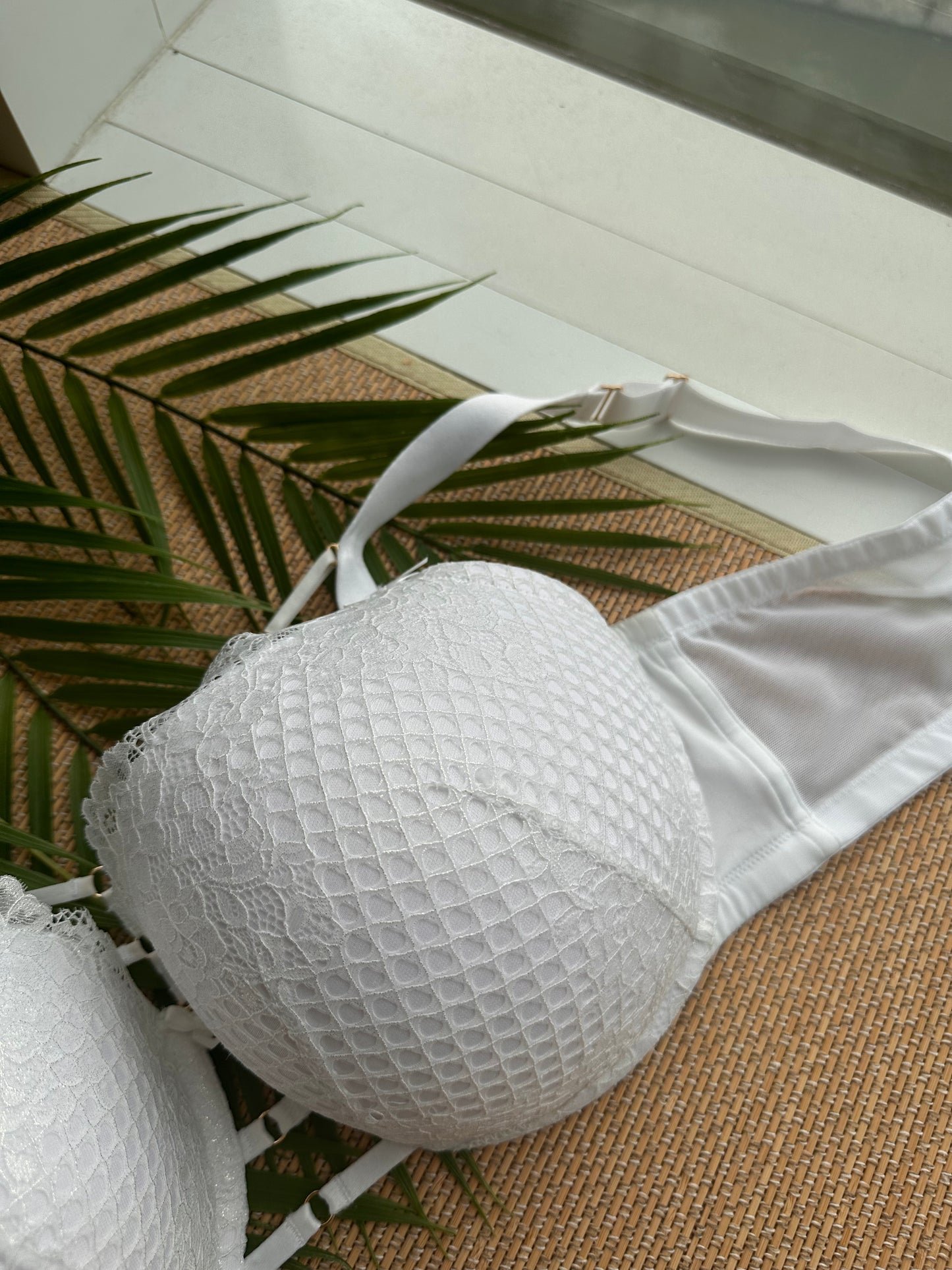 CC White Mesh Lace Tshirt Bra