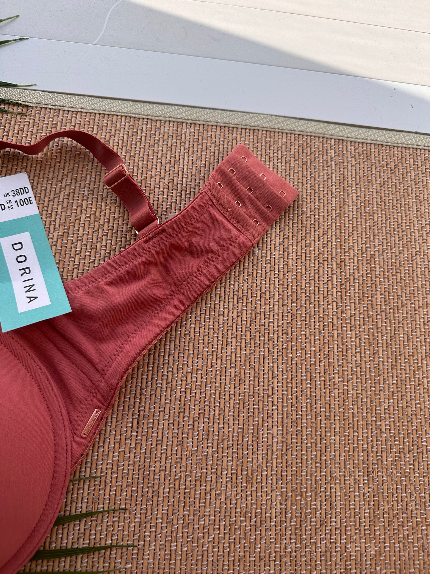 Burnt Orange Lace Trim Tshirt Plus Size Bra