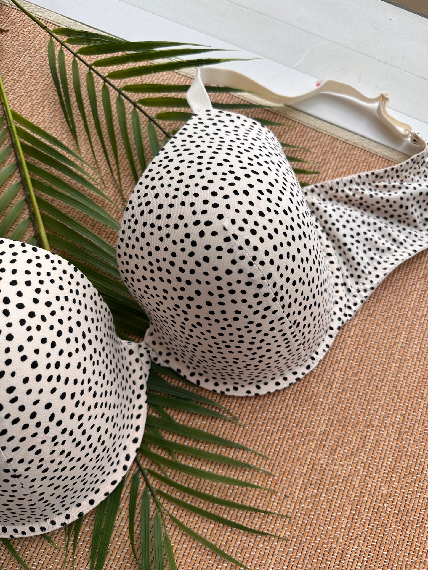 MS Black & Cream Polka 100% Cotton Tshirt Plus Size Bra