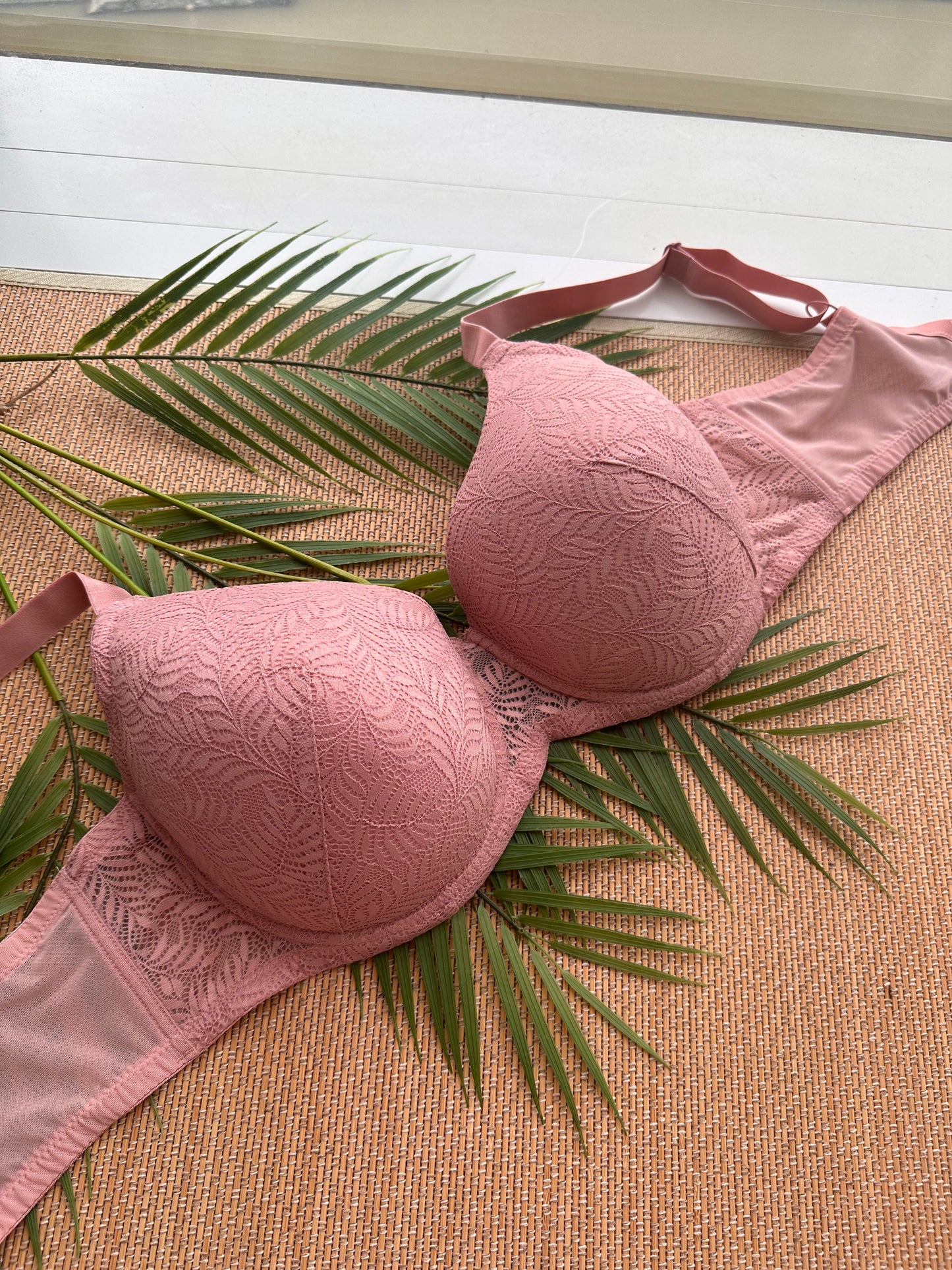 AK Mauve Lace Tshirt Plus Size Bra