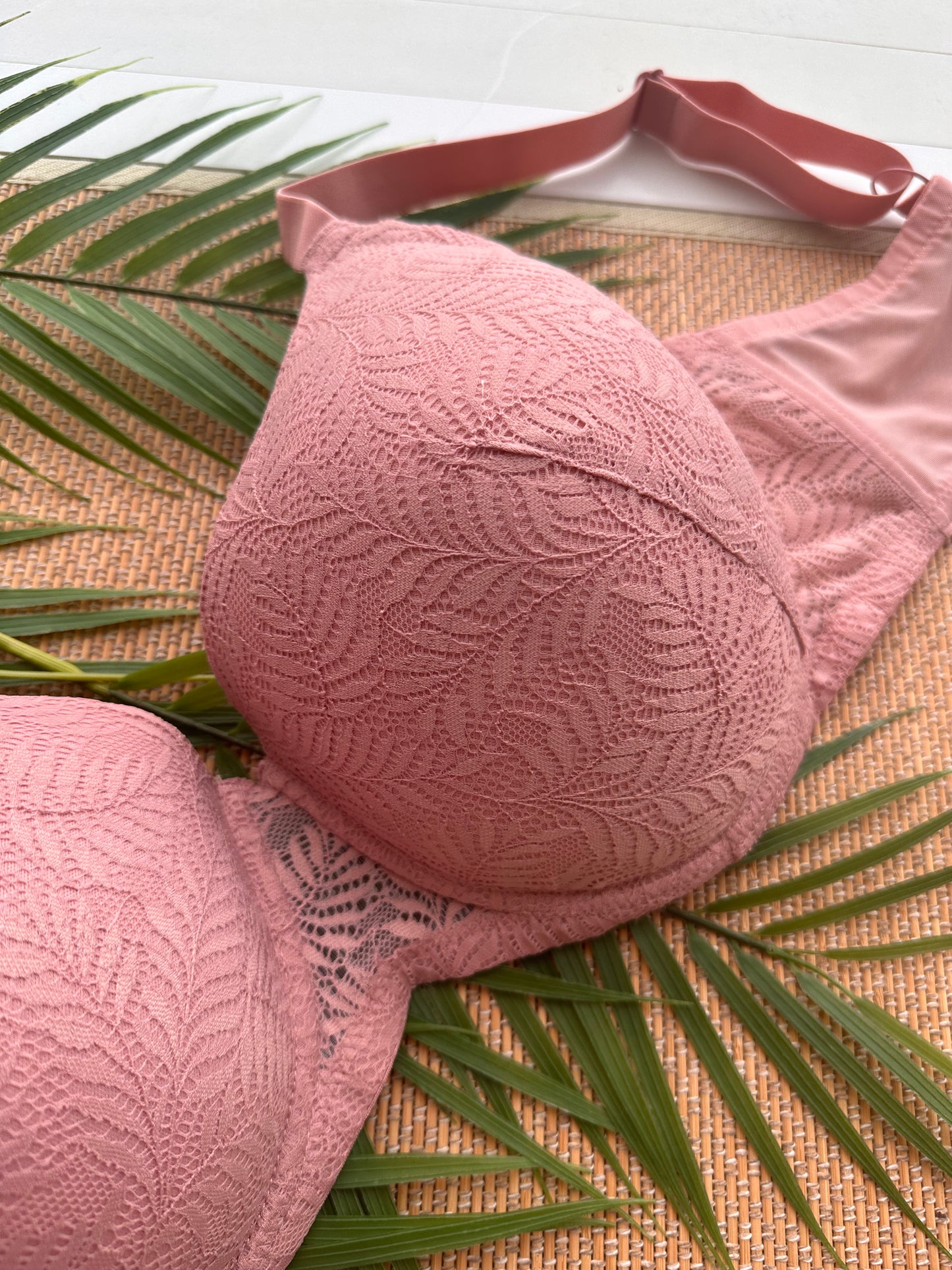 AK Mauve Lace Tshirt Plus Size Bra