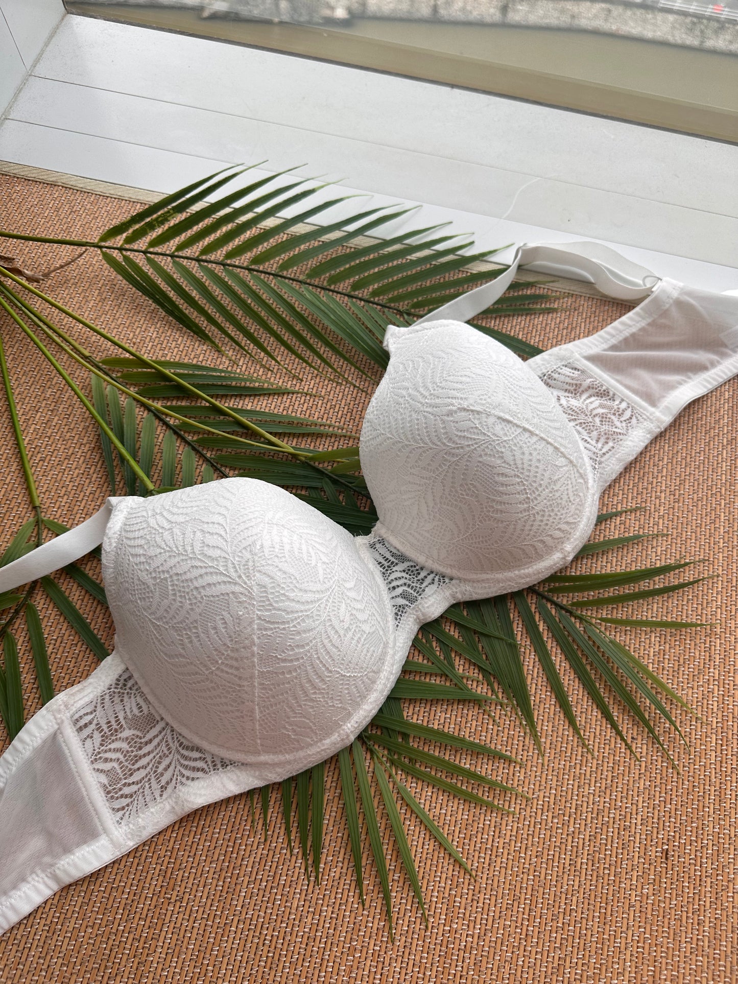 AK White Lace Tshirt Plus Size Bra