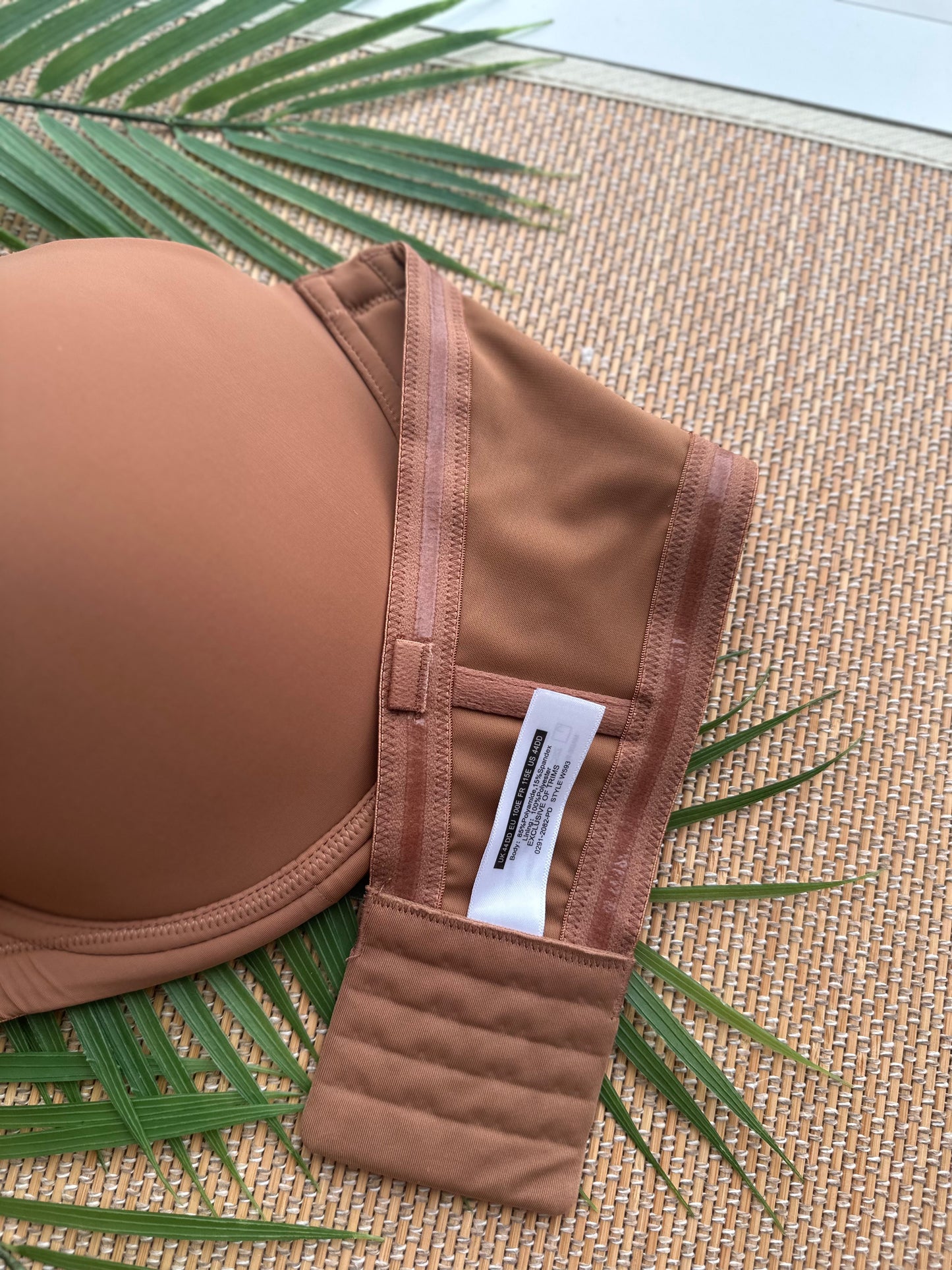 Seamless Full Grip Brown Strapless Convertible Plus Size Bra