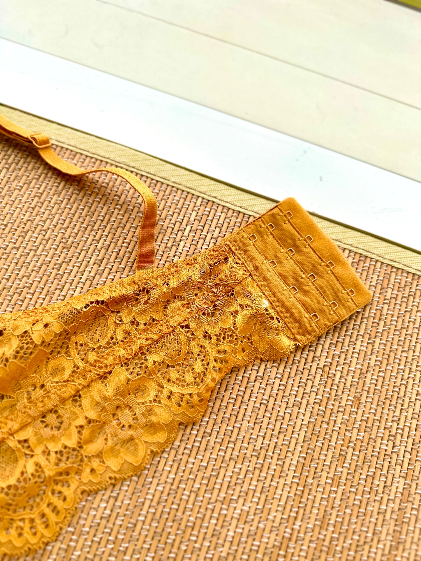 Mustard Lace Longline Bra
