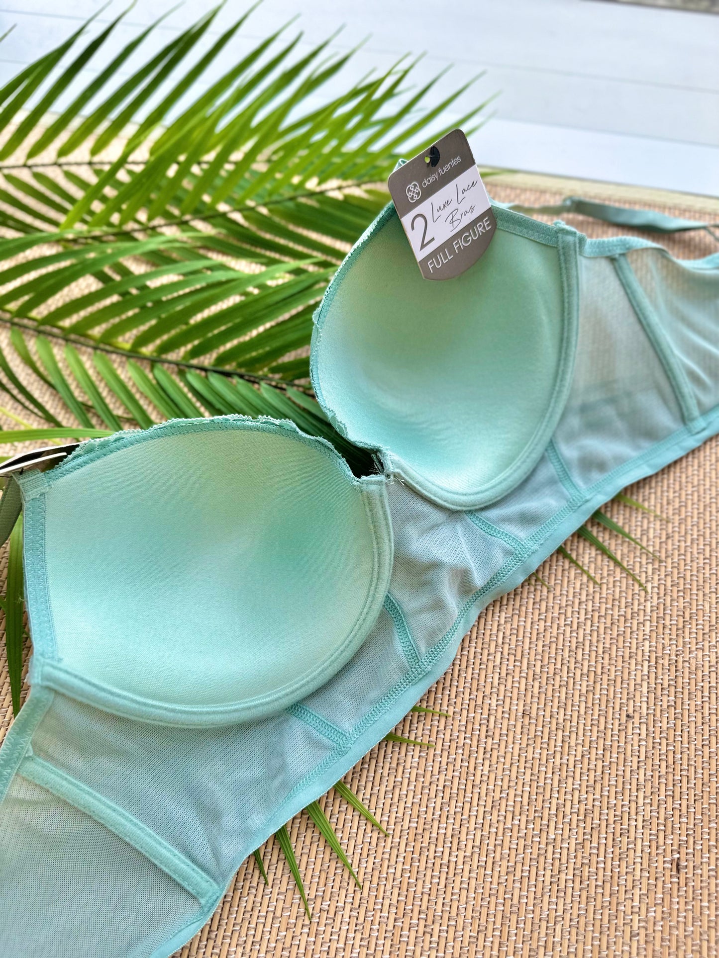 JS Mint Green Lace Longline Bra