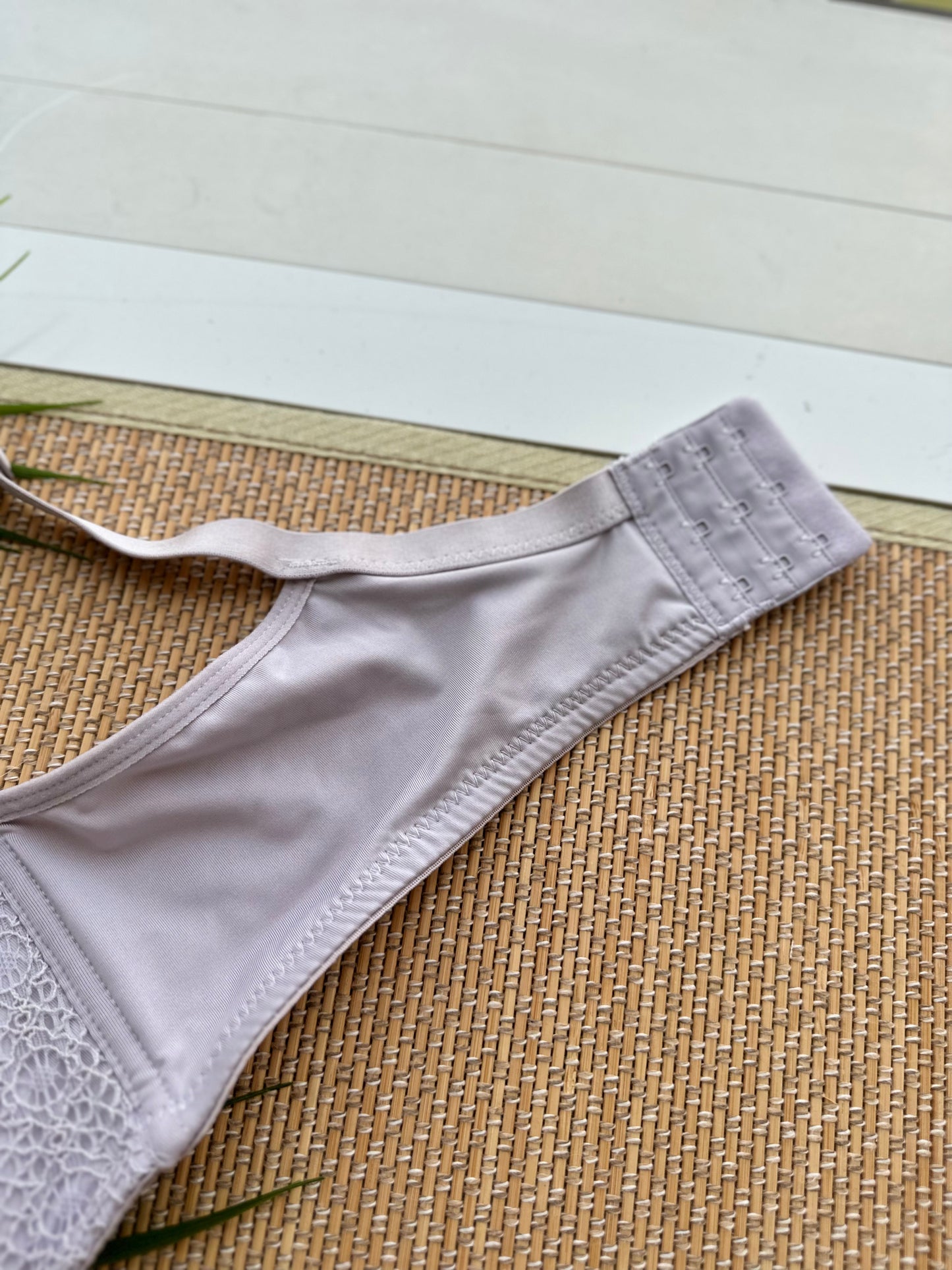 JS Grey Lace Trim Plus Size Bra
