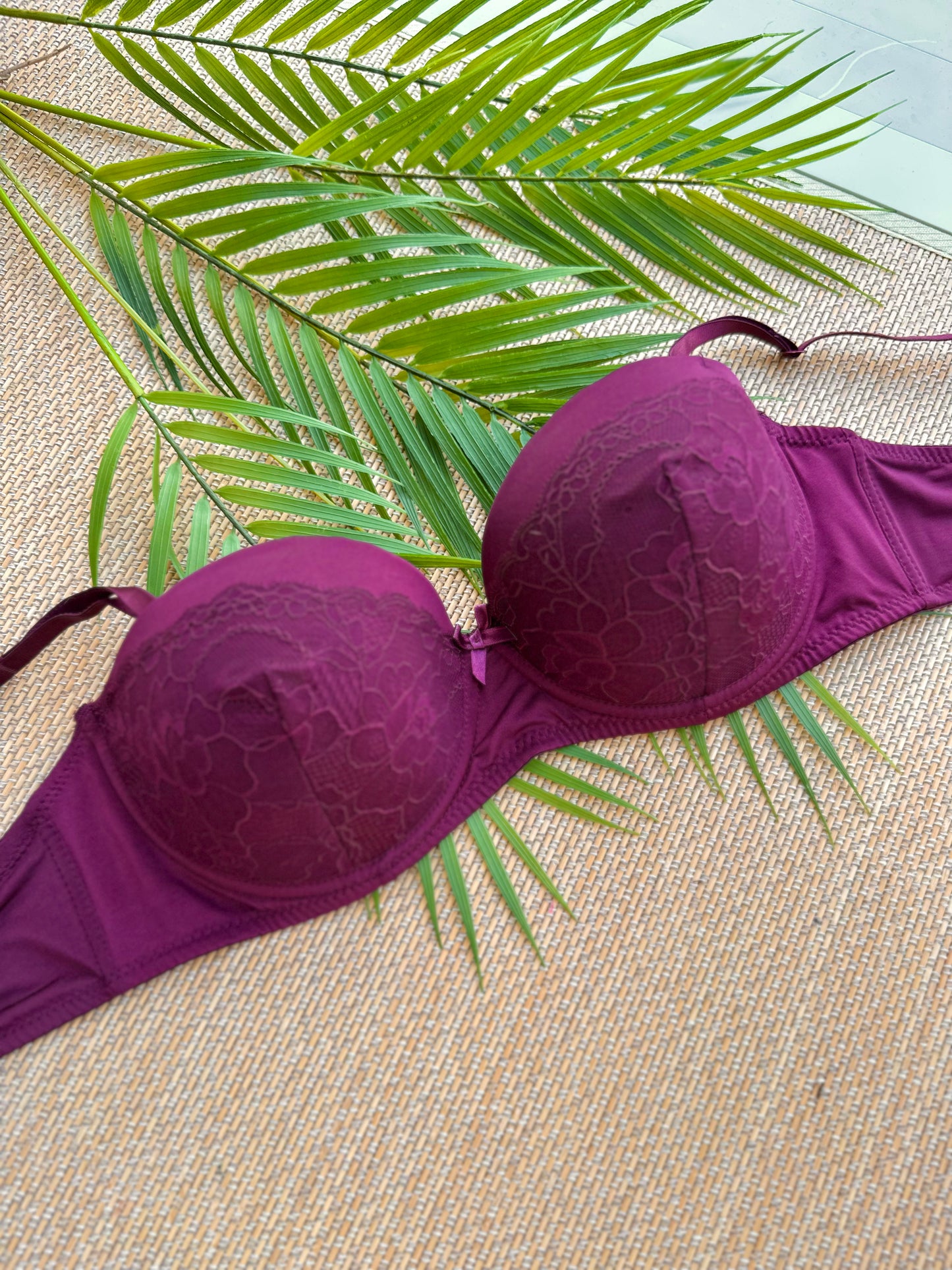 Purple Strapless Convertible Plus Size Bra