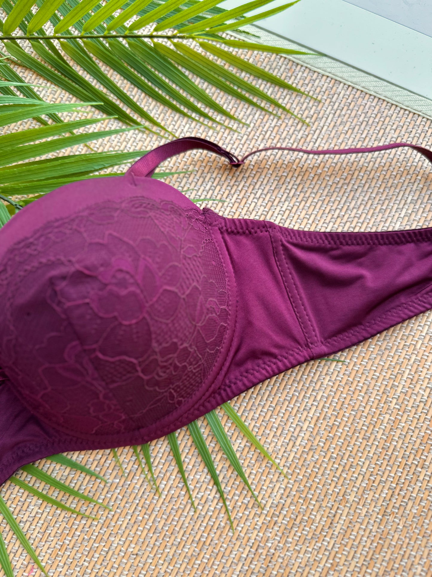 Purple Strapless Convertible Plus Size Bra
