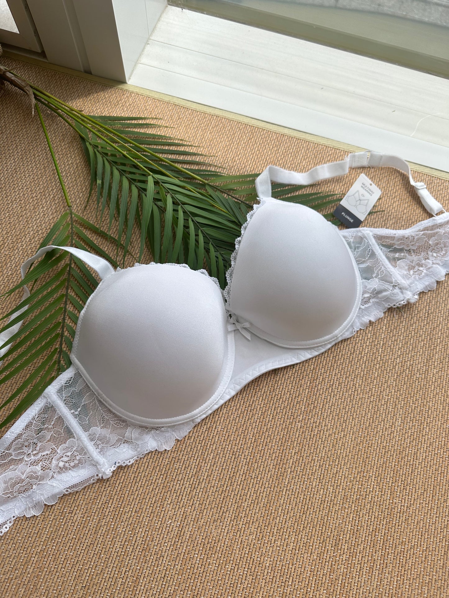 White Lace Side Plus Size Bra
