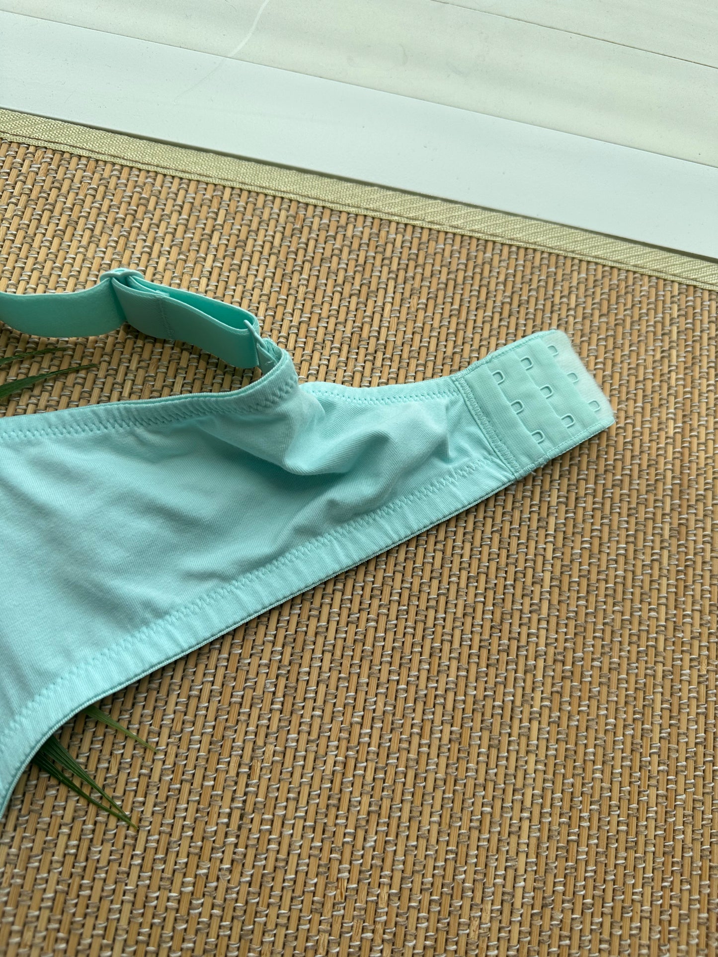 Mint Green Soft Cup Lace Trim Bra