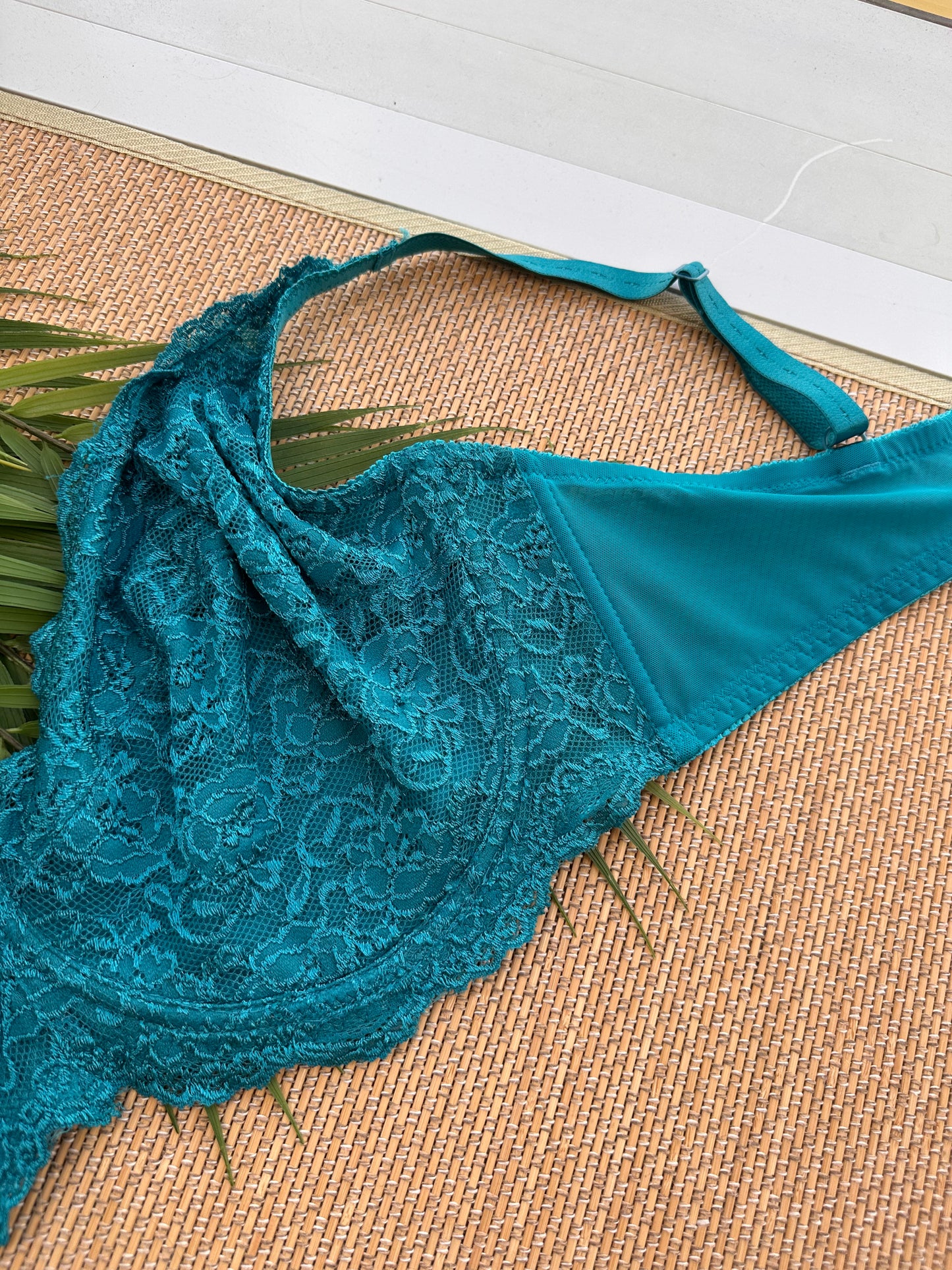Turquoise Lace Soft Cup Plus Size Bra