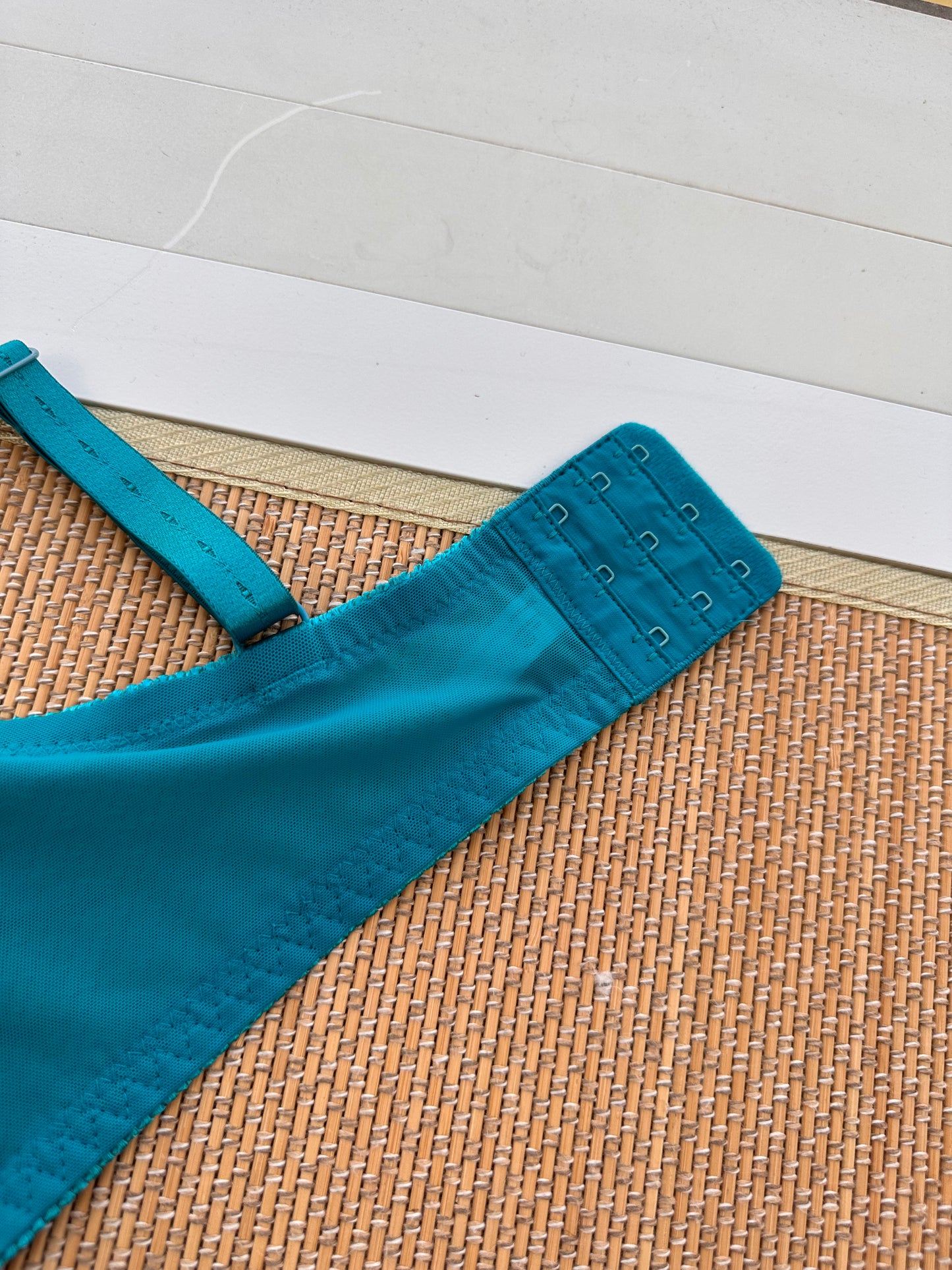 Turquoise Lace Soft Cup Plus Size Bra