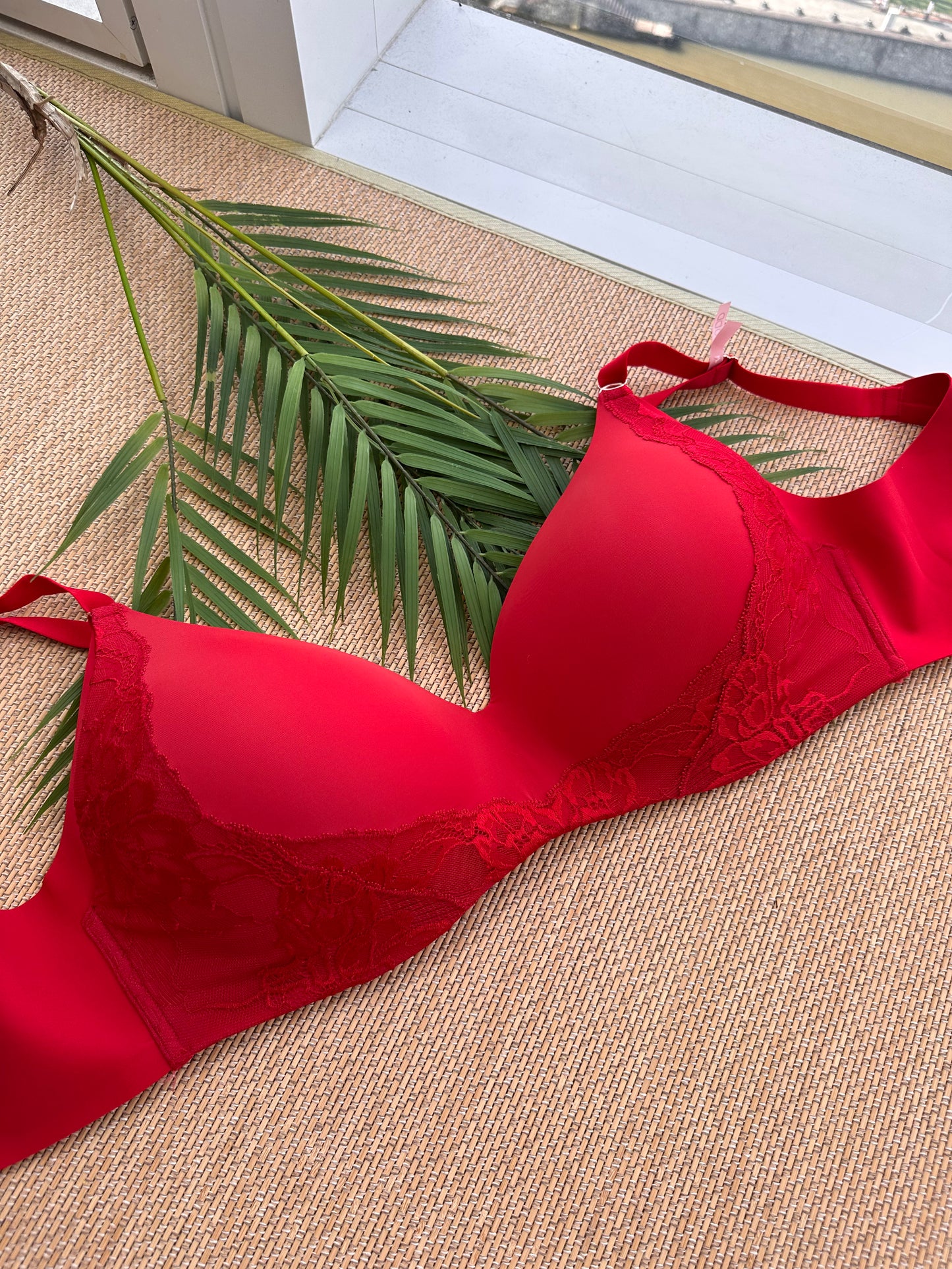 LVER Red Seamless Wireless Plus Size Bra