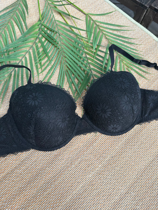 MG Black Lace Tshirt Plus Size Bra