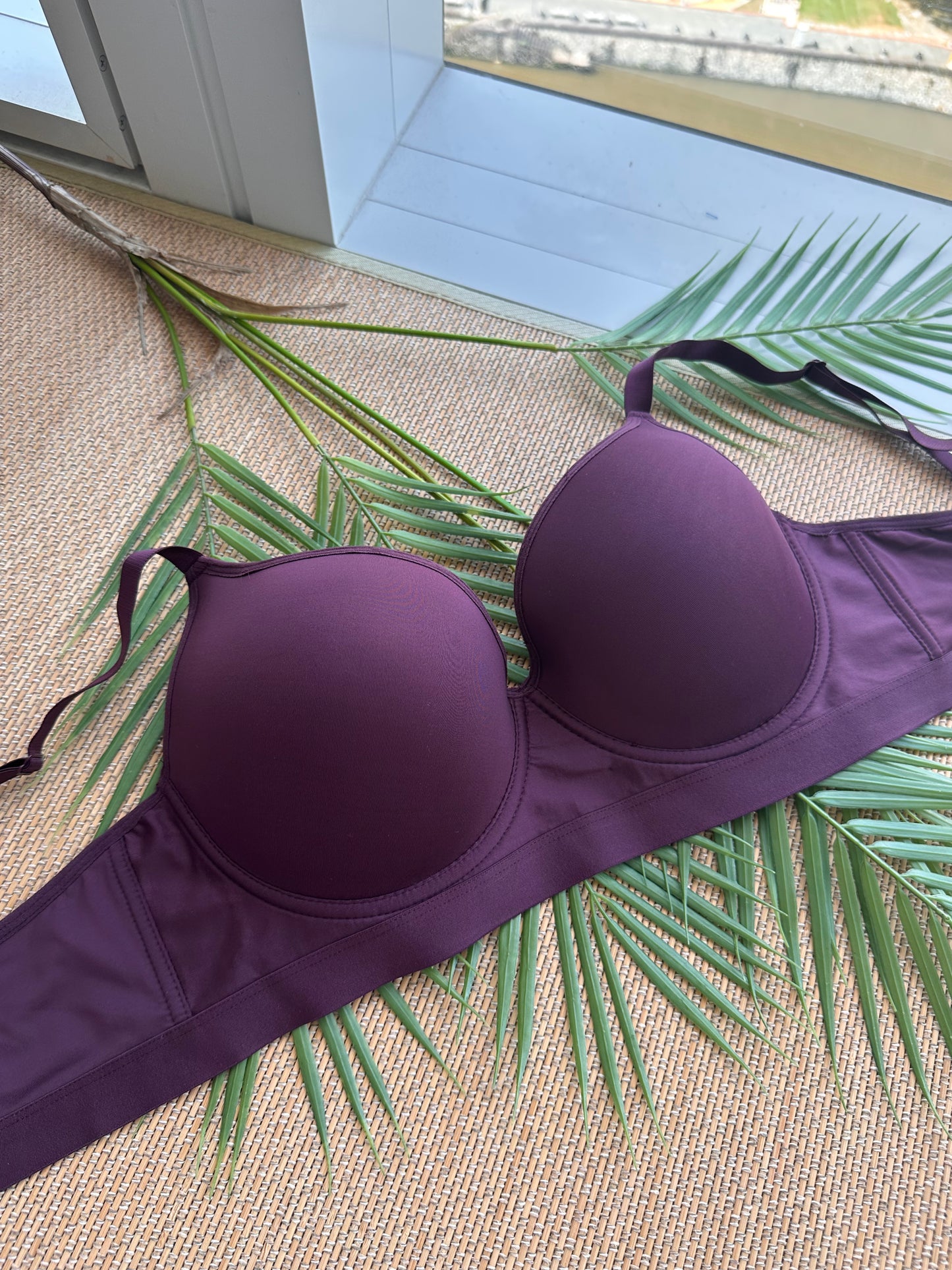 Purple Longline Tshirt Plus Size Bra