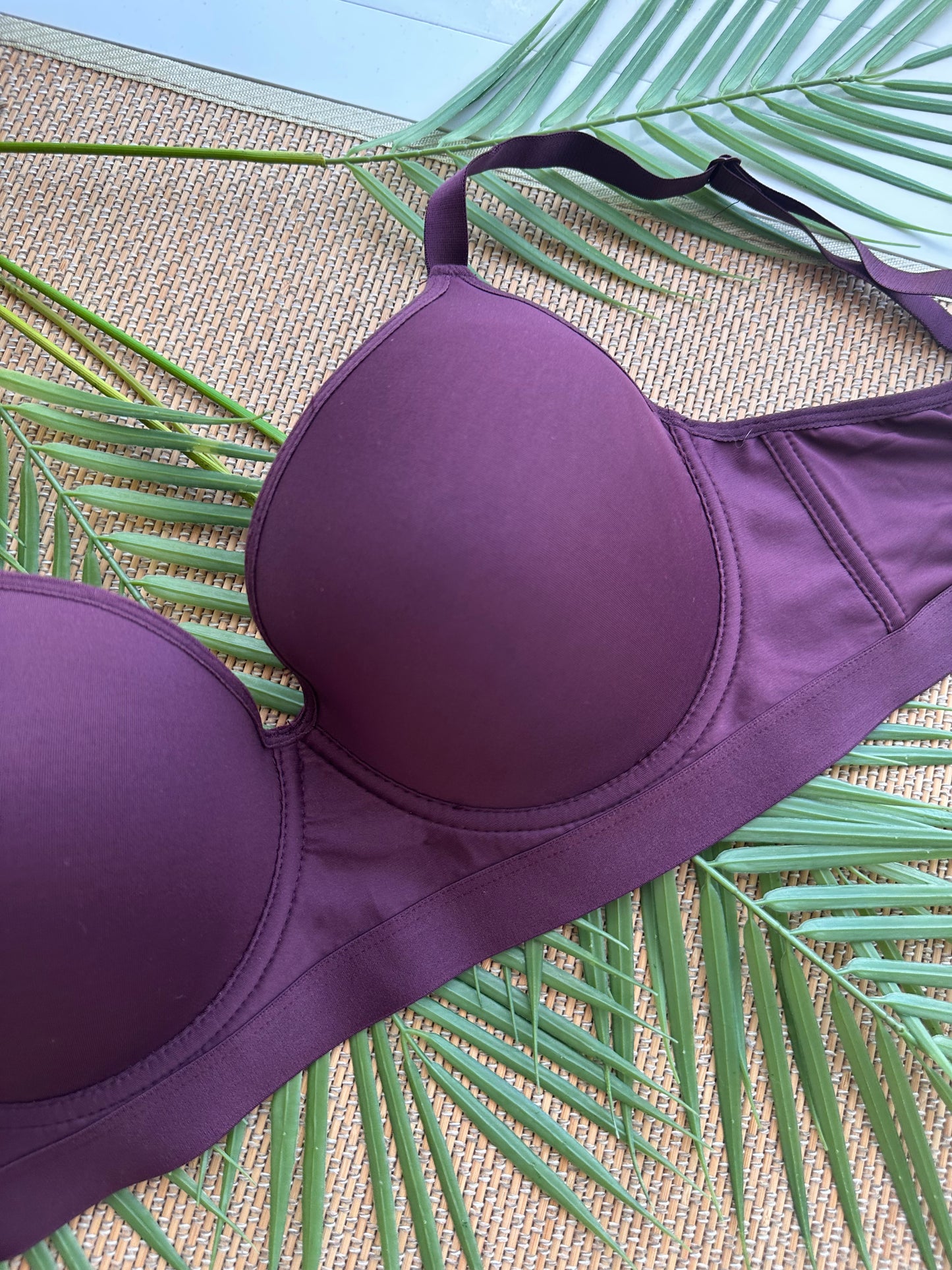 Purple Longline Tshirt Plus Size Bra