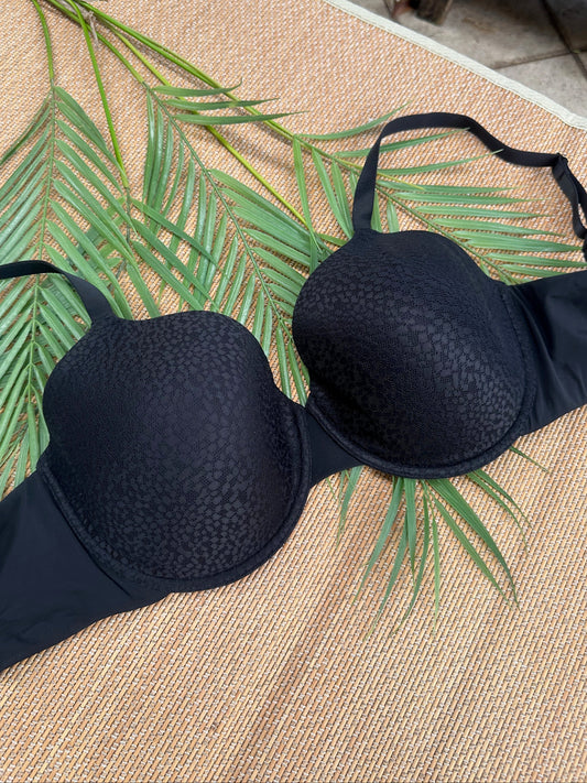 NT Black Leopard Mesh Buttery Soft Tshirt Plus Size Bra Singapore