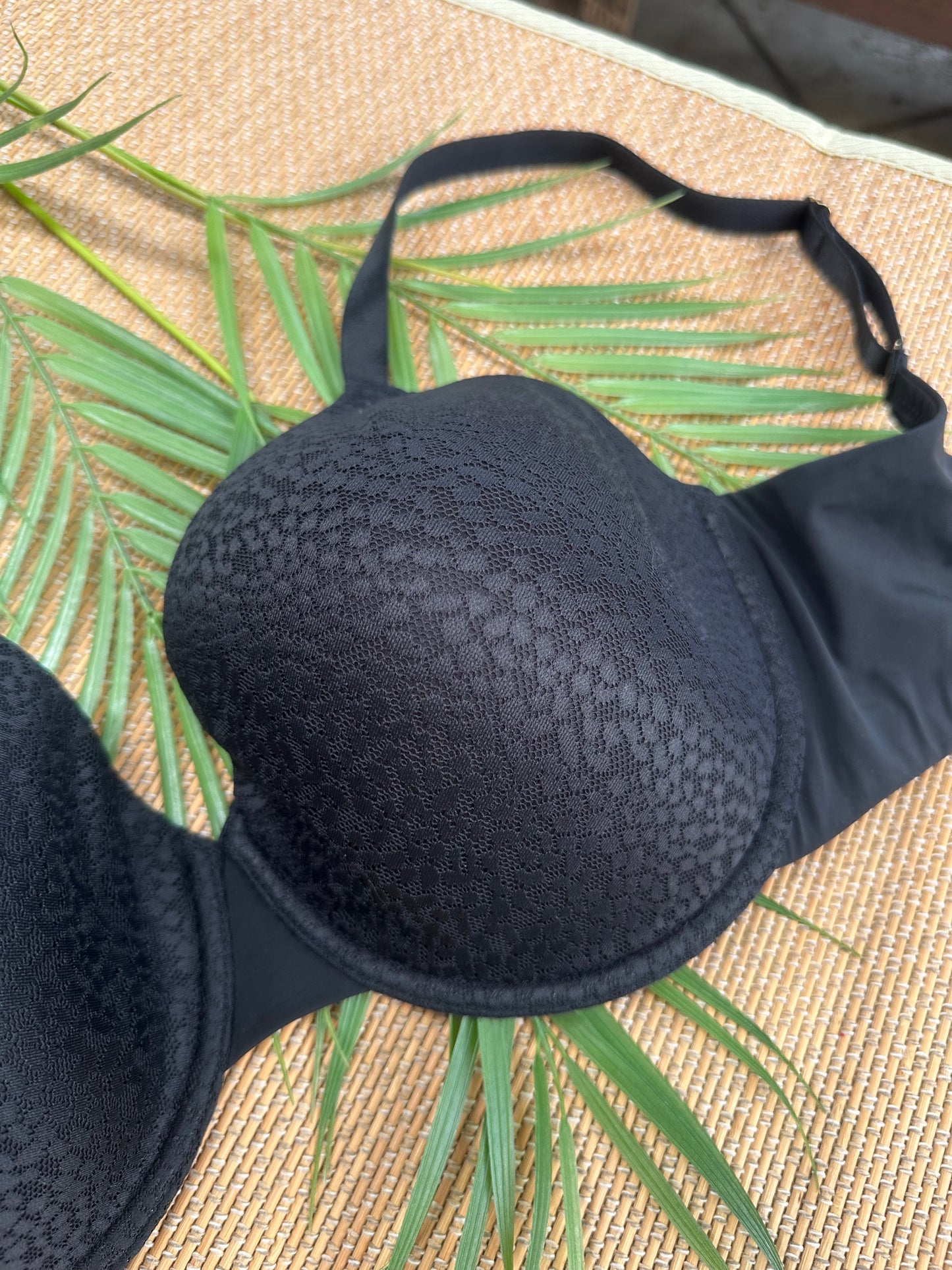 NT Black Leopard Mesh Buttery Soft Tshirt Plus Size Bra Singapore