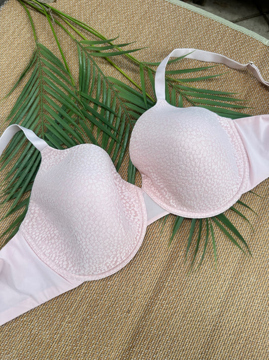 NT Baby Pink Leopard Mesh Buttery Soft Tshirt Plus Size Bra Singapore