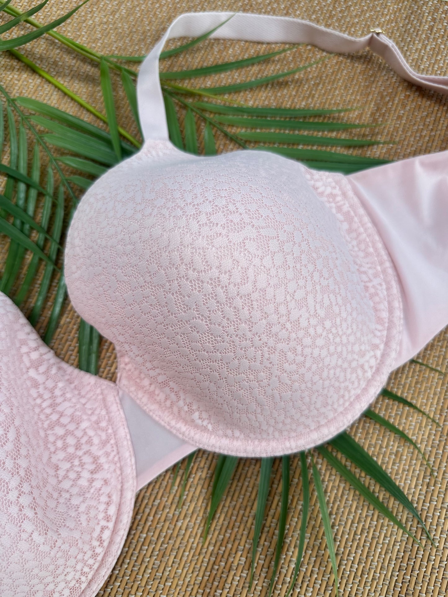 NT Baby Pink Leopard Mesh Buttery Soft Tshirt Plus Size Bra Singapore