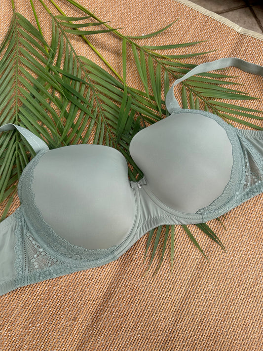 LS Sage Green Lace Trim Bra Singapore