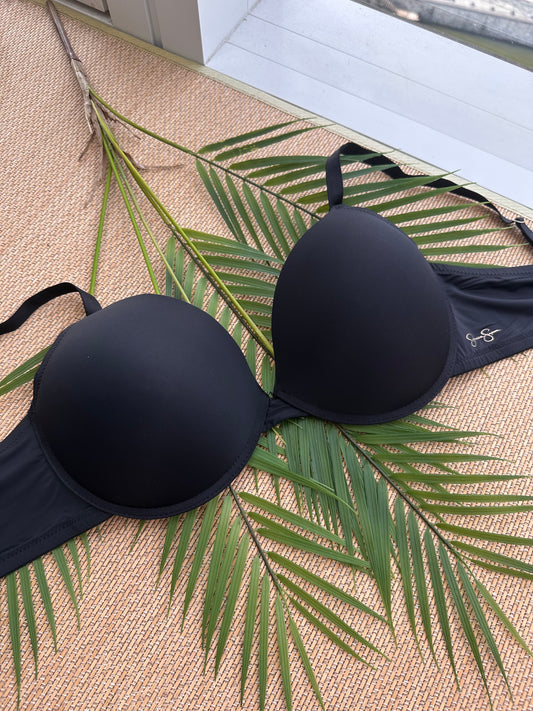 JS Black Smooth Pushup Plus Size Bra