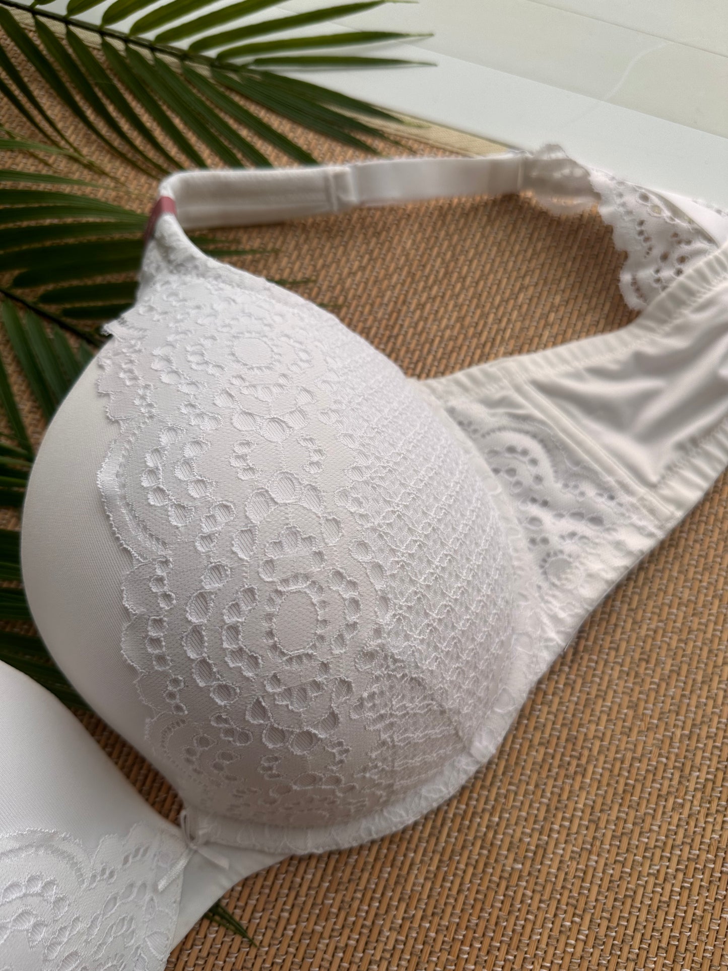 CC White Crochet Tshirt Bra