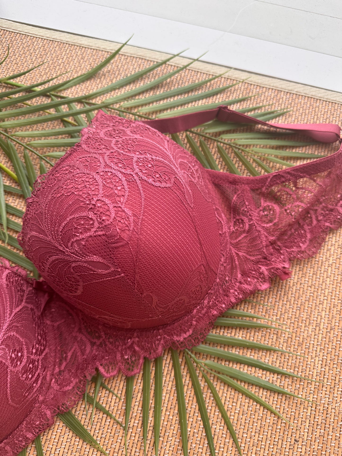 Raspberry Lace Tshirt Plus Size Bra