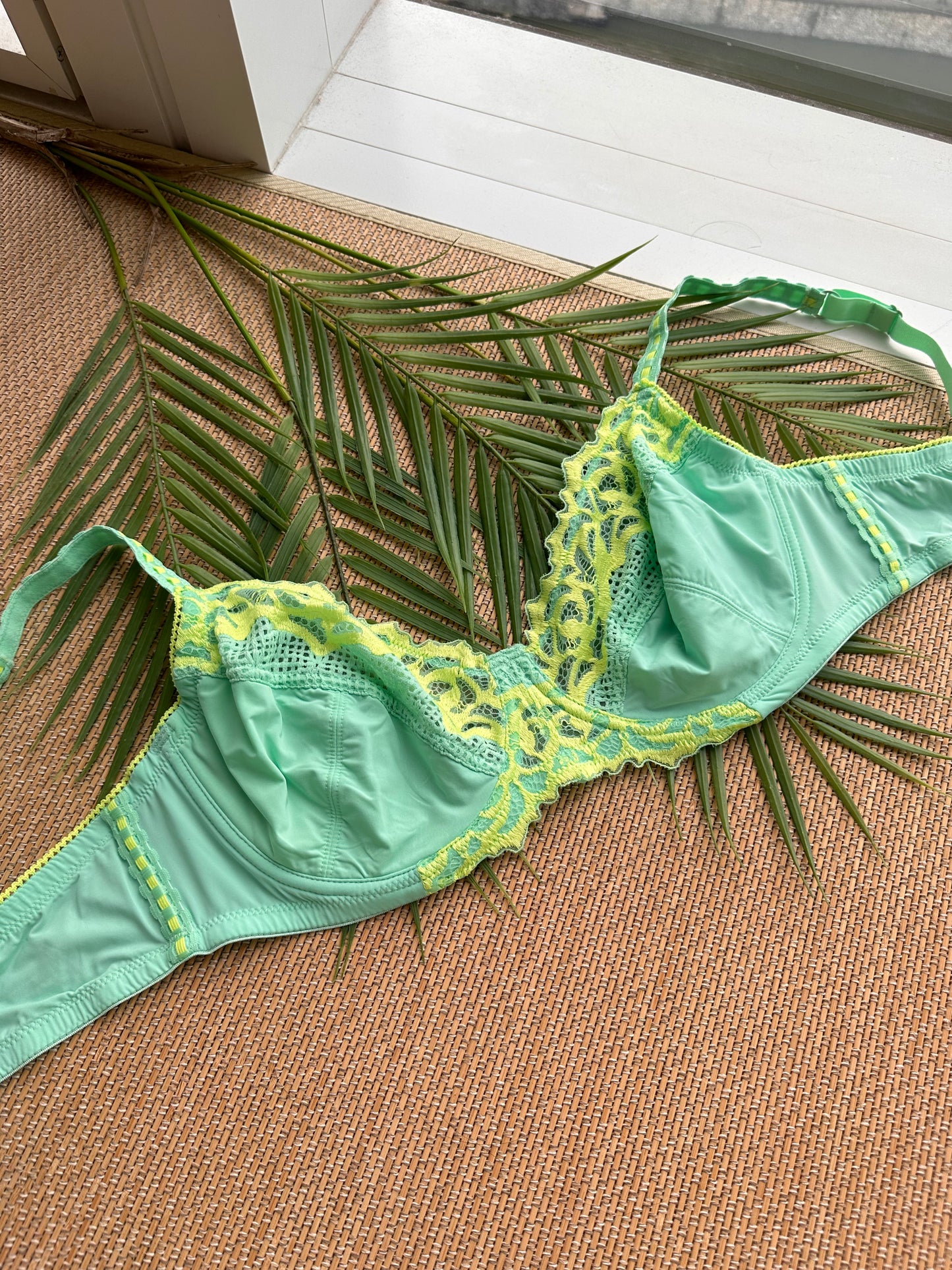 Neon Green Lace Soft Cup Bra