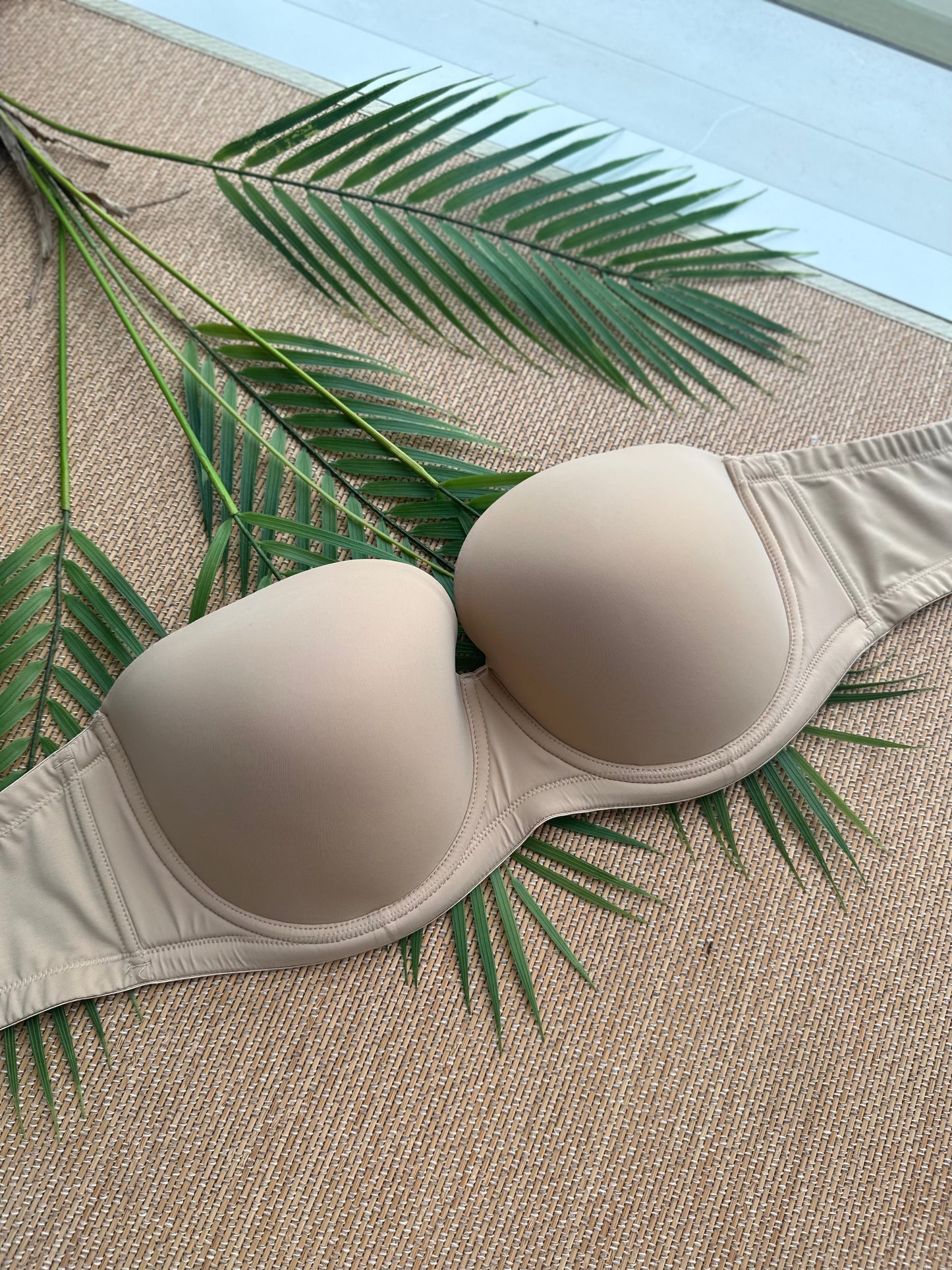 Seamless Full Grip Tan Strapless Convertible Plus Size Bra