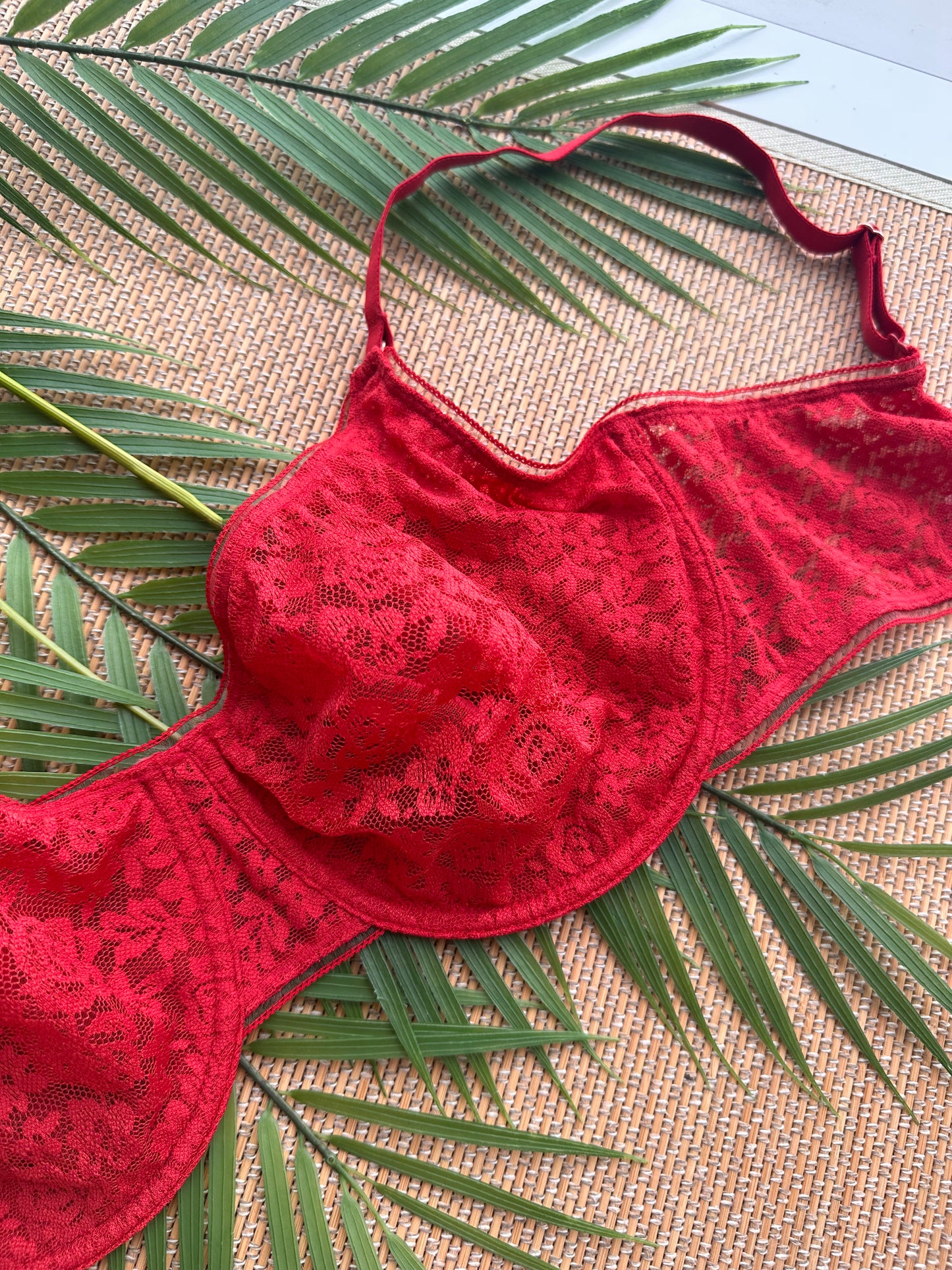 MF Red Lace Soft Cup Plus Size Bra