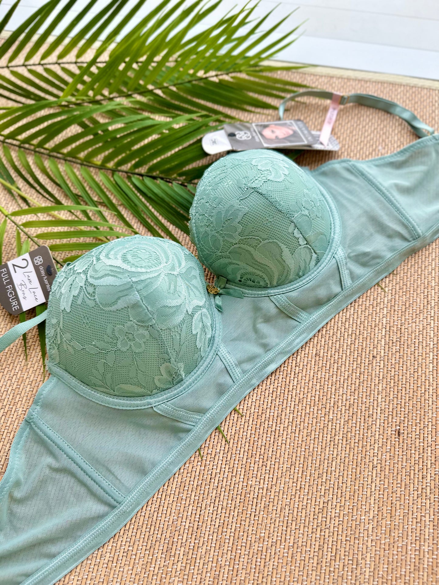 JS Mint Green Lace Longline Bra