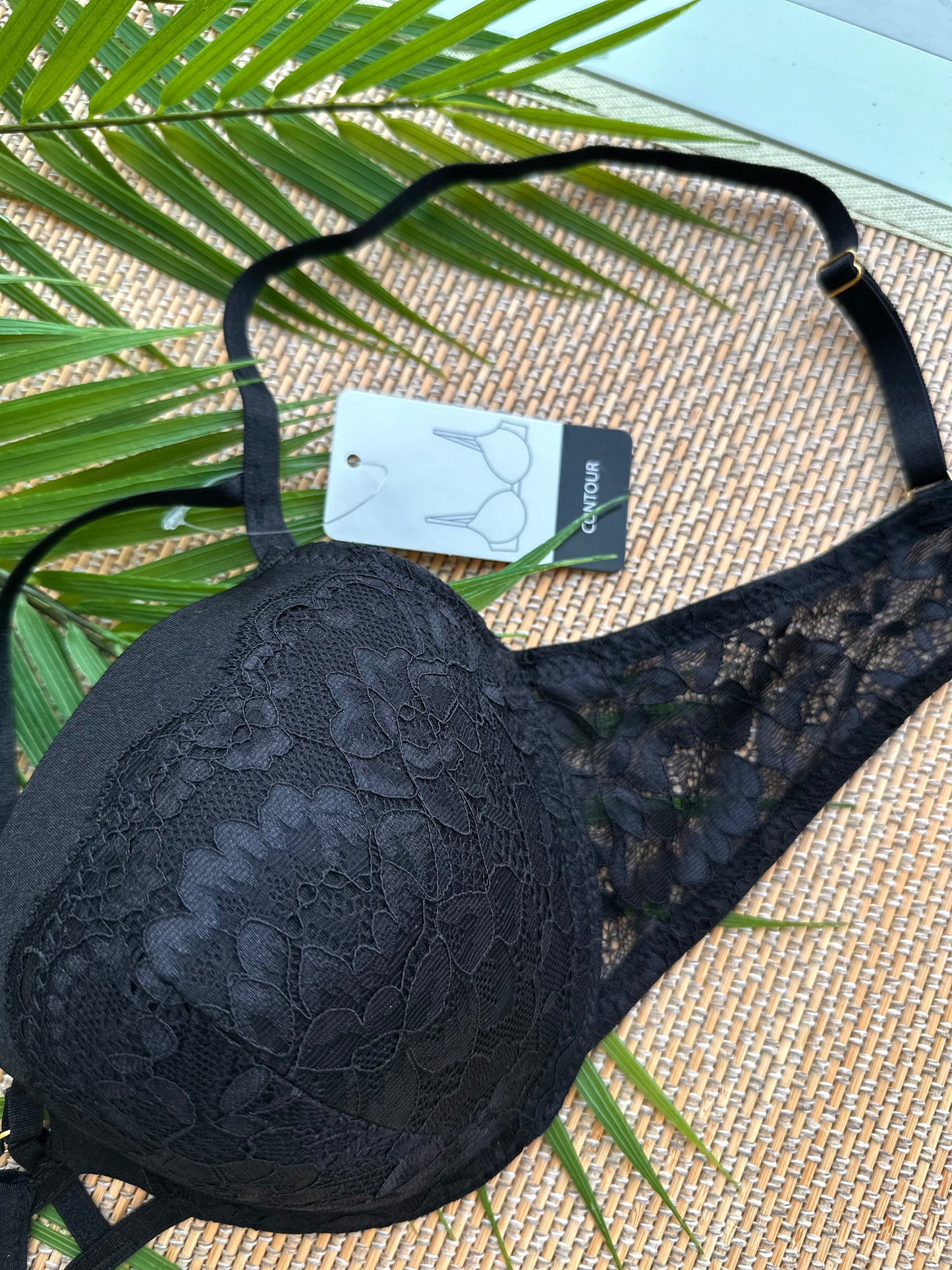 Black Strappy Lace Bra