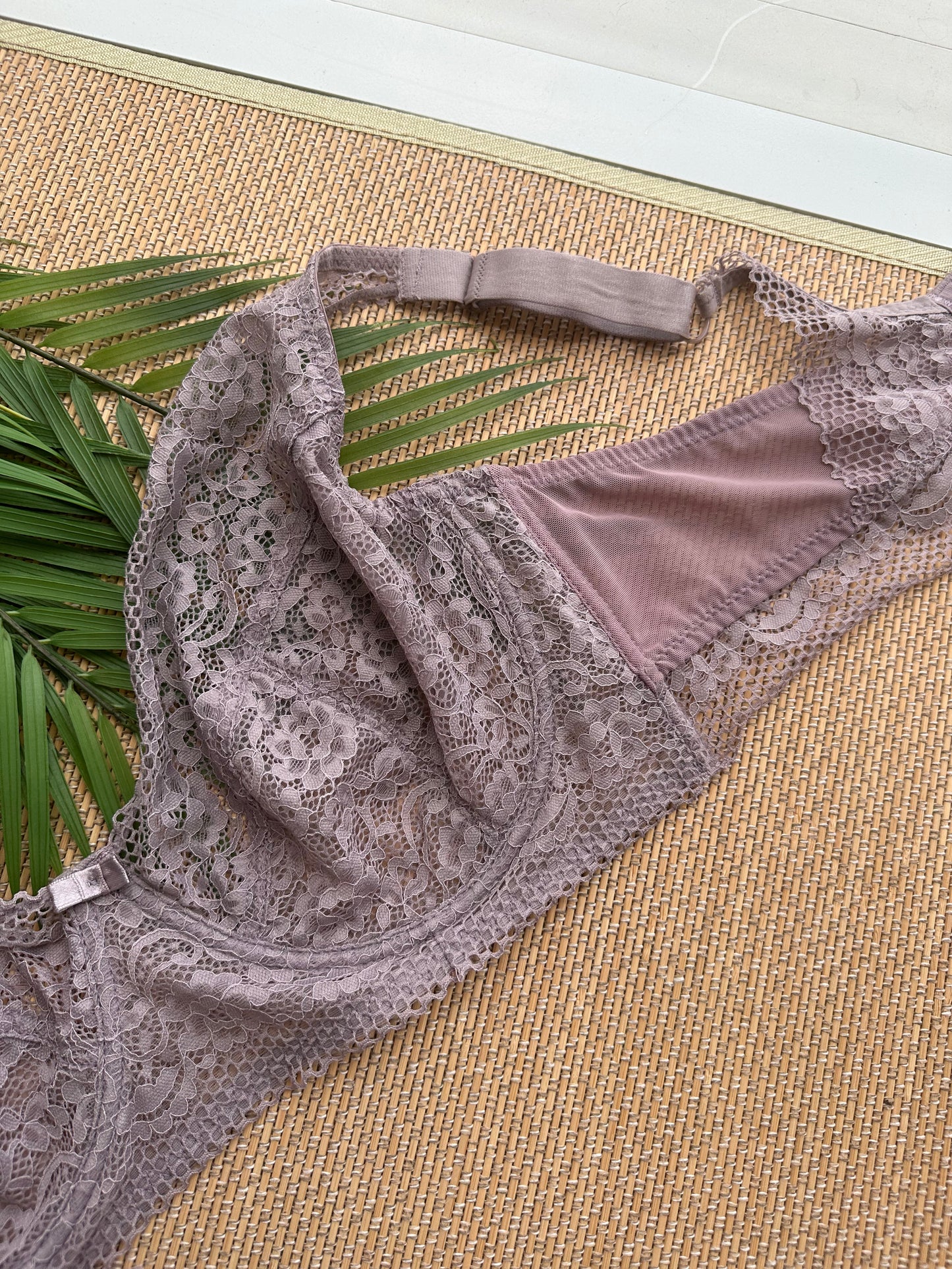 Taupe Lace Soft Cup Plus Size Bra